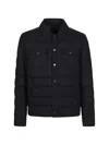 Herno Quilted Wool-blend Structured Down Jacket In Blunavy