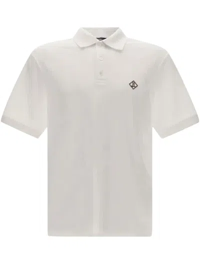 Herno Men Logo Cotton Polo Shirt In White