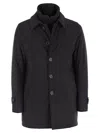 Herno Men Long Down Jacket With Buttons In Blue