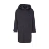 Herno Parka Jacket With Adjustable Drawstrings And Hood In Blue