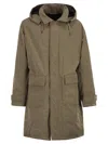 Herno Men Long Parka In Technical Fabric In Green
