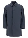 Herno Long Blue Waterproof Coat In High-quality Polyester With Buttons Men In Blue