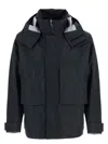 Herno Short Black Waterproof Jacket For Men In Polyester With Hood In Black