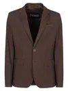 Herno Single-breasted Two-button Jacket In Brown