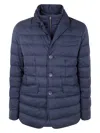Herno La Giacca Water Resistant Down Blazer With Removable Bib In Blue
