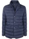 Herno La Giacca Water Resistant Down Blazer With Removable Bib In Blue