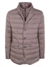 Herno Padded Jacket With Notched Lapel And Quilted Design In Grey