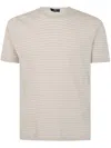 Herno Men's Round Neck Short Sleeve Striped Sweater In Gray