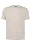 Herno Men's Round Neck Short Sleeve Striped Sweater In Grey
