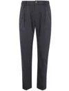 Herno Pleat-detailing Straight-leg Trousers In Blue