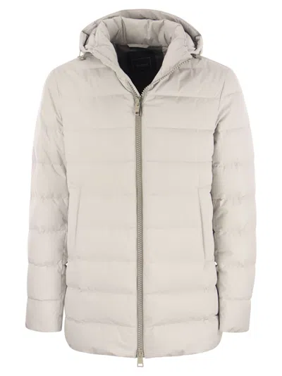 Herno Men Medium Hooded Down Jacket In White
