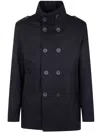 Herno Double-breasted Coat In Black