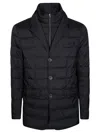 Herno Padded Notched Lapel Down Jacket In Black