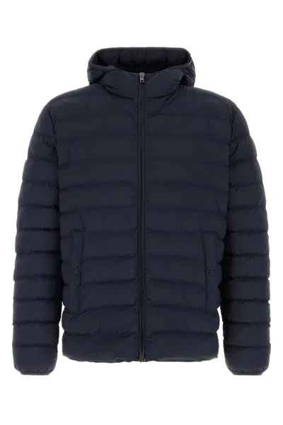 Herno Piumino In Nylon Stretch Blu Navy Uomo In Black