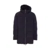 Herno New Impact Long Down Jacket With Hood In Blue
