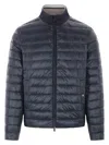 Herno Reversible Nylon Down Jacket In Clear Blue