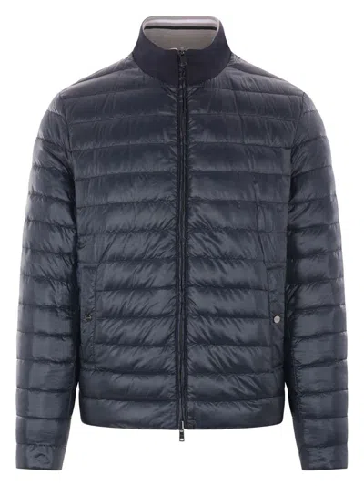 HERNO MEN'S NYLON REVERSIBLE DOWN JACKET