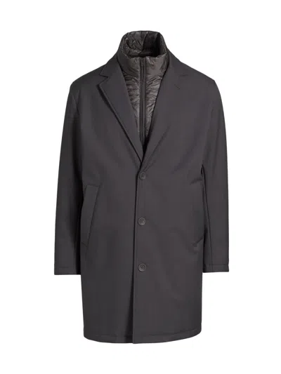 Herno Men's Nylon Twill Top Coat In Gray