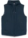 Herno Padded Vest With Hood And Textured Finish In Multicolor