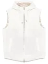Herno White Padded Vest With Zip Front In Multicolor