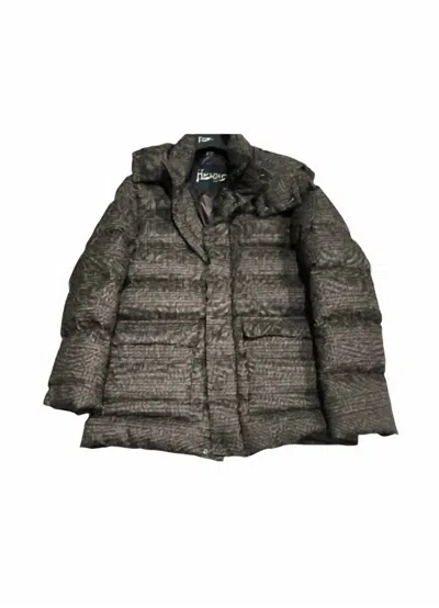 Herno Men's Parka Bomber Jacket In Brown In Black