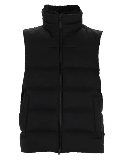 Herno Men's Polyester Vest Made In Romania In Black