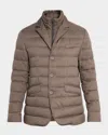 Herno Quilted Jacket With Removable Bib In Brown