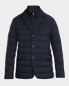 Herno La Giacca Water Resistant Down Blazer With Removable Bib In Blue