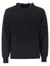 Herno Resort Double Cotton Knit And Nylon Hoodie In Blue