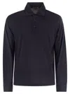 Herno Resort Polo Shirt In Soft Wool Knit In Blue