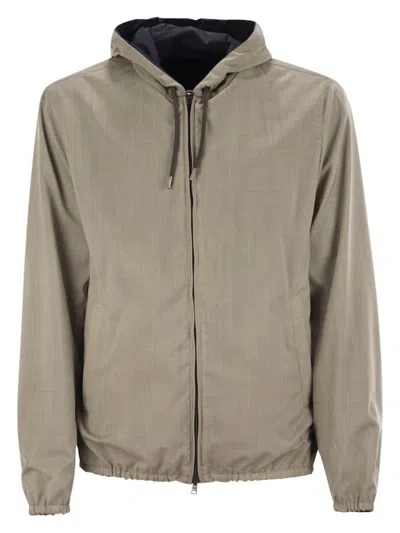 HERNO MEN'S REVERSIBLE HOODED JACKET