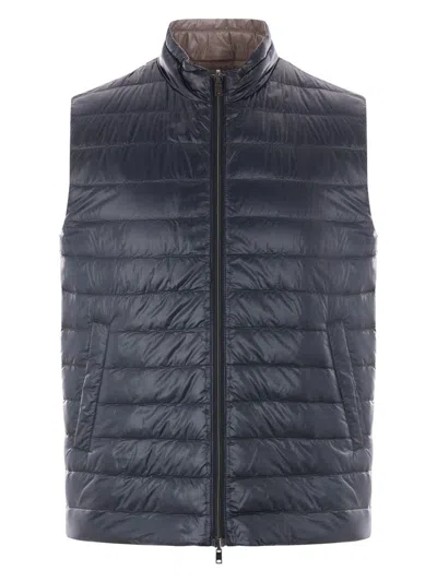 HERNO MEN'S REVERSIBLE NYLON DOWN JACKET