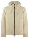 Herno Resort Cardigan In Stocking-stitched Carded Wool In Neutral