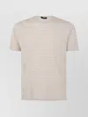 Herno Men's Round Neck Short Sleeve Striped Sweater In White