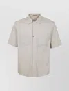 Herno Men's Short Sleeve Textured Fabric Shirt In Neutral