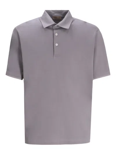 Herno Short-sleeve Cotton Polo Shirt In Gray
