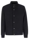 Herno Men Silk And Cashmere Bomber Jacket In Blue