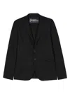 Herno Single-breasted Stretch Blazer In Black