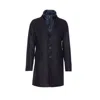Herno Wool Blend Herringbone Topcoat With Removable Insulated Bib In Animal Print