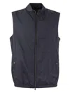 Herno Vest With High Collar And Zip Pockets In Blue