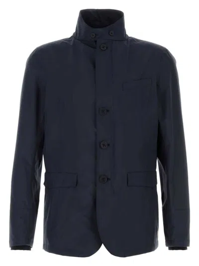 HERNO MEN'S STAND-UP COLLAR NYLON JACKET