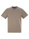 Herno Stretch Cotton T-shirt In Cream