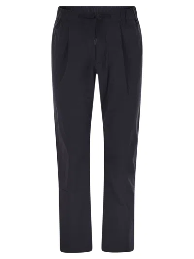 Herno Men Stretch Nylon Trousers In Blue