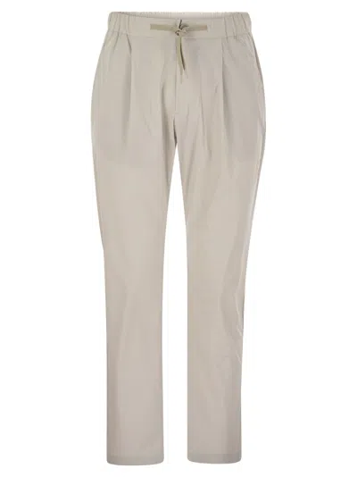 Herno Men Stretch Nylon Trousers In Ice