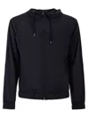 Herno Men Stretch Techno-nylon Bomber Jacket In Black
