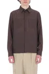 Herno Double Layer Ripstop Nylon Shacket In Brown