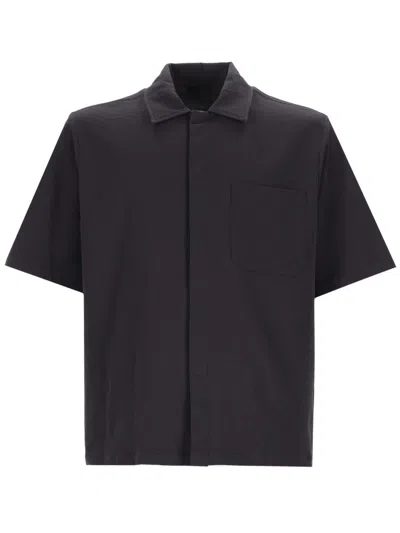 Herno Boxy Cut Concealed Placket Shirt In Black