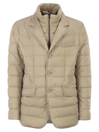 Herno Men Tailored Jacket In Nylon Microfibre In Brown