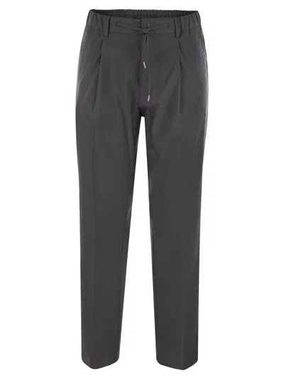 Herno Men Tech Wool Trousers In Grey