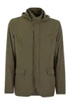 Herno Men's Technical Fabric Jacket With Hood In Military Green